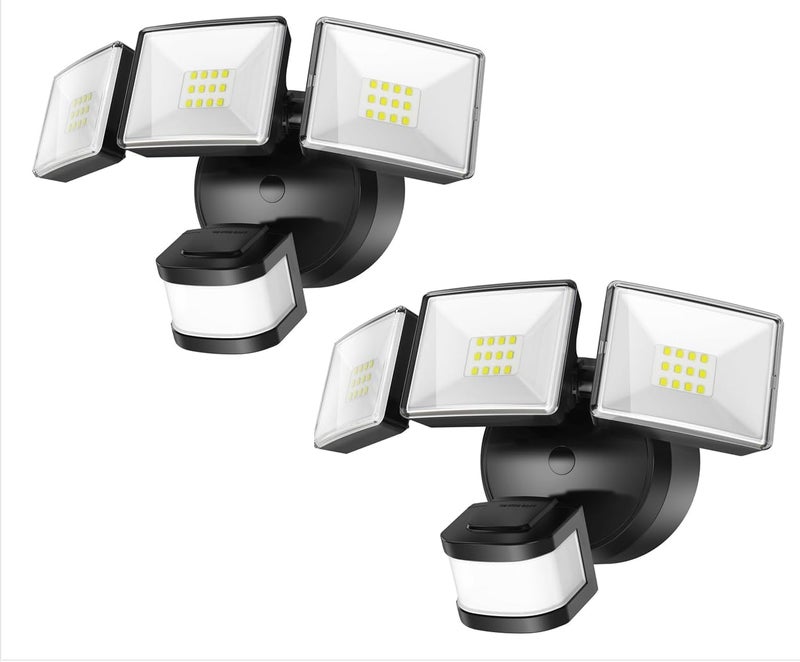 OREiN 2-Pack Motion Sensor Outdoor Flood Lights, 26W 3500LM LED Security Lights with 240° 40FT Detection, Dusk to Dawn/Auto/Test Modes, IP65 Waterproof for Garage, Yard, Porch, Driveway - Image 1